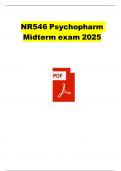 NR 546 &sol; NR546 Psychopharmacology Midterm Exam Questions and Answers &lpar;2024 &sol; 2025&rpar; &lpar;Verified Answers&rpar;