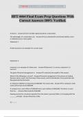 HFT 4464 Final Exam Prep Questions With Correct Answers 100&percnt; Verified&period;