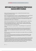 HFT 4464&colon; Exam 2 Questions With Correct Answers 100&percnt; Verified&period;