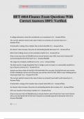 HFT 4464-Finance Exam Questions With Correct Answers 100&percnt; Verified&period;