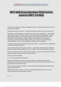 HFT 4464 Exam Questions With Correct Answers 100&percnt; Verified&period;