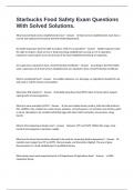 Starbucks Food Safety Exam Questions With Solved Solutions&period;