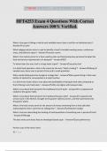 HFT4253 Exam 4 Questions With Correct Answers 100&percnt; Verified&period;