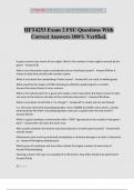 HFT4253 Exam 2 FSU Questions With Correct Answers 100&percnt; Verified&period;