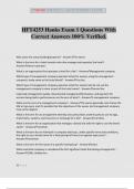 HFT4253 Hanks Exam 1 Questions With Correct Answers 100&percnt; Verified&period;