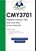 CMY3701 Assignment 1 &lpar;QUALITY ANSWERS&rpar; Semester 1 2025