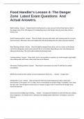 Food Handler's Lesson 4&colon; The Danger Zone  Latest Exam Questions  And Actual Answers&period;