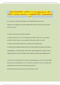 OCI CERTIFICATION v2 exam Questions with 100&percnt; Correct Answers &vert; Updated 2025 &vert; Guaranteed A&plus;