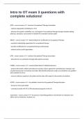 Intro to OT exam 3 questions with complete solutions&excl;