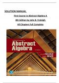 SOLUTION MANUAL  First Course in Abstract Algebra A  8th Edition by John B&period; Fraleigh  All Chapters Full Complete &emsp;