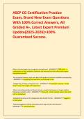 ASCP CG Certification Practice Exam&comma; Brand New Exam Questions With 100&percnt; Correct Answers&comma; All Graded A&plus;&comma; Latest Expert Premium Update&lpar;2025-2026&rpar;>100&percnt; Guaranteed Success&period;