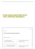 PCMA EXAM QUESTIONS WITH 100&percnt; VERIFIED ANSWERS&excl;&excl;