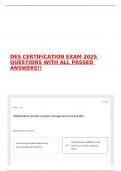 DES CERTIFICATION EXAM 2025 QUESTIONS WITH ALL PASSED ANSWERS&excl;&excl;