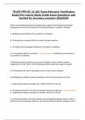 TExES PPR EC-12 160 Texas Educator Certification Board Pre course Study Guide Exam Questions and Verified for Accuracy Answers 2024&sol;2025