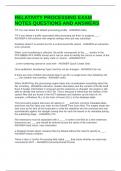 RELATIVITY PROCESSING EXAM NOTES QUESTIONS AND ANSWERS