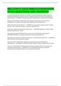 RELATIVITY DATA BREACH RESPONSE EXAM QUESTIONS AND ANSWERS