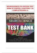 Test Bank to accompany Neuroscience&comma; Sixth Edition by Dale Purves &sol;&sol; 9780878937257 &sol;&sol; Complete Guide Chapter 1-34&vert; Latest Test Bank 100&percnt; Veri&filig;ed Answers with rationales &vert; LATEST
