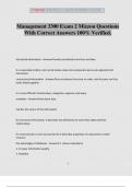Management 3300 Exam 2 Mizzou Questions With Correct Answers 100&percnt; Verified&period;