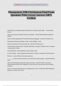 Management 3300 Christianson Final Exam Questions With Correct Answers 100&percnt; Verified