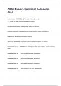 ADSC Exam 1 Questions & Answers 2010