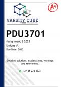 PDU3701 Assignment 3 &lpar;DETAILED ANSWERS&rpar; 2025 - DISTINCTION GUARANTEED