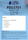 PDU3701 Assignment 3 &lpar;ANSWERS&rpar; 2025 - DISTINCTION GUARANTEED