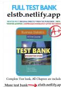 Test Bank for Business Statistics First Course&comma; 8th Edition by Levine &vert; All chapters included &vert; LATEST VERSION