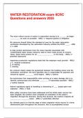 WATER RESTORATION exam IICRC Questions and answers 2025&period;