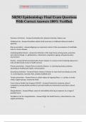 NR503 Epidemiology Final Exam Questions With Correct Answers 100&percnt; Verified&period;