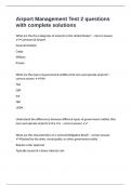 Airport Management Test 2 questions with complete solutions