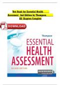 TEST BANK For Essential Health Assessment 2nd Edition By Thompson edition
