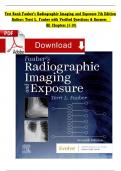 Test Bank &ndash;Fauber&rsquo;s Radiographic Imaging And Exposure 7th Edition Author&colon;Terri L&period; Fauber With Verified Questions & Answers All Chapters&lbrace;1-10&rcub; 100&percnt; Complete A&plus; Grade Latest Edition
