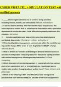 CYBER VISTA ITIL 4 SIMULATION TEST with verified answers