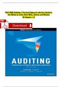 TEST BANK Auditing&colon; A Practical Approach with Data Analytics 2nd Edition by Laura Davis Wiley&comma; Johnson and Moroney All Chapters 1-16 Complete Newest Edition Instant Download PDF