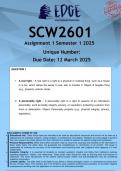 SCW2601 Assignment 1 &lpar;ANSWERS&rpar; Semester 1 2025 - DISTINCTION GUARANTEED
