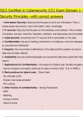 ISC2 Certified in Cybersecurity &lpar;CC&rpar; Exam Domain 1 - Security Principles &ndash;with correct answer