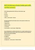 EMT-B Mid-term Study Guide quiz with verified answers