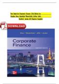 Test Bank for Corporate Finance 13th Edition By Stephen Ross&comma; Randolph Westerfield&comma; Jeffrey Jaffe&comma; Bradford Jordan