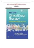 Test Bank - Abrams&rsquo; Clinical Drug Therapy&colon; Rationales for Nursing Practice&comma; 13th Edition &lpar;Frandsen&comma; 2025&rpar;Newest Edition