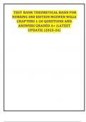 TEST BANK THEORETICAL BASIS FOR NURSING 3RD EDITION MCEWEN WILLS CHAPTERS 1-20 QUESTIONS AND ANSWERS GRADED A&plus; &vert;LATEST UPDATE&vert; &vert;2025-26&vert;