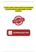 CPAER Canada Commercial Pilot Exam Questions & Correct Answers &vert;&vert; Latest Update &vert;&vert; Already Graded A&plus; 2025