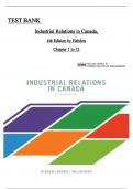 Industrial Relations in Canada 4th Edition By Robert Hebdon&comma; Travor Brown &lpar;Test Bank&rpar; All 12 chapters covered Complete 