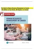 Test Bank - Human Resources Management in Canada&comma; 15th Edition by Gary Dessler&comma; All 17 Chapters Covered&comma; Verified Latest Edition