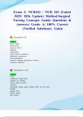 Exam 2&colon; NUR242 &sol; NUR 242 &lpar;Latest 2025&sol; 2026 Update&rpar; Medical-Surgical Nursing Concepts Guide&vert; Questions & Answers&vert; Grade A&vert; 100&percnt; Correct &lpar;Verified Solutions&rpar;- Galen