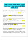 FedVTE Cisco CCNA Security SelfStudy Prep &vert; Q&A Latest 2024&sol;2025 &vert; 100&percnt; PASS