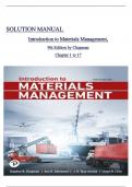 Solution Manual for Introduction to Materials Management&comma; 9th Edition by Stephen N&period; Chapman All Chapters Covered Latest Edition