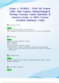 Exam 1&colon; NUR242 &sol; NUR 242 &lpar;Latest 2025&sol; 2026 Update&rpar; Medical-Surgical Nursing Concepts Guide&vert; Questions & Answers&vert; Grade A&vert; 100&percnt; Correct &lpar;Verified Solutions&rpar;- Galen