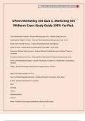 UPenn Marketing 101 Quiz 1&comma; Marketing 101 Midterm Exam Study Guide 100&percnt; Verified&period;