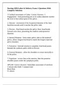 Nursing 2050-Labor & Delivery Exam 1 Questions With Complete Solutions