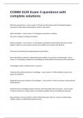 COMM 3120 Exam 3 questions with complete solutions